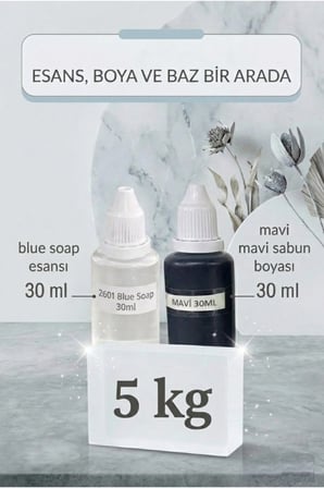 5 KG Şeffaf Sabun Bazı Mavi Boya Blue Soap Esanslı El Yapımı Sabun Bazı