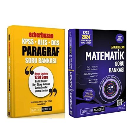 Pegem 2024 KPSS Ezberbozan Matematik ve Paragraf Soru Bankası Seti 2 Kitap