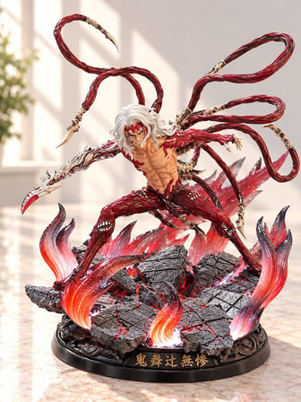 Ledli Demon Slayer Tengen Uzui Çift Kılıçlı Efektli Anime Figürü Hobi Eşya Vitrin Süs Fantastik Ürün