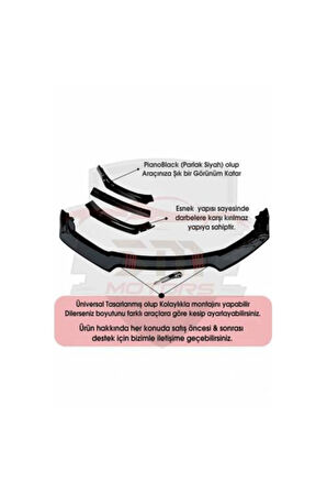 Toyota Auris 2006-2012 4 Parça Sarı Ön Ek Piano Black Lip