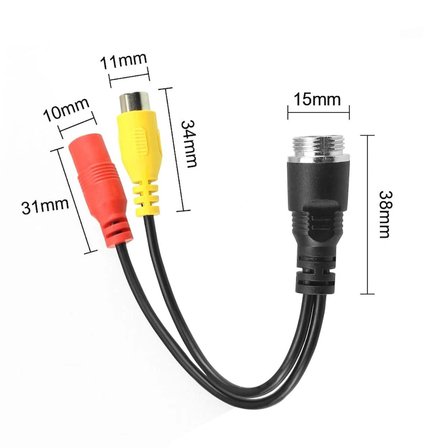 4 PİNLİ (ERKEK) KONNEKTÖR > RCA (DİŞİ) >DC (DİŞİ)  SOKET  DÖNÜŞTÜRÜCÜ  20 CM.
