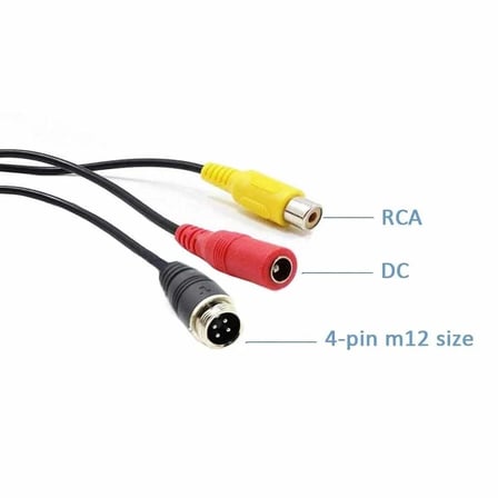 4 PİNLİ (ERKEK) KONNEKTÖR > RCA (DİŞİ) >DC (DİŞİ)  SOKET  DÖNÜŞTÜRÜCÜ  20 CM.