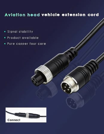 4 PİNLİ 15 METRE TİCARİ ARAÇ KAMERA KABLOSU   12-24 VOLT