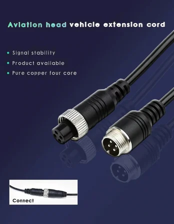 22 METRE ( 15 + 7 )  4 PİNLİ  TİCARİ ARAÇ KAMERA KABLOSU   12-24 VOLT