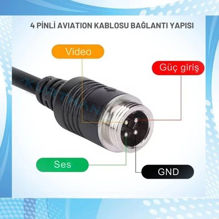 30 METRE ( 15 + 15 )  4 PİNLİ  TİCARİ ARAÇ KAMERA KABLOSU   12-24 VOLT