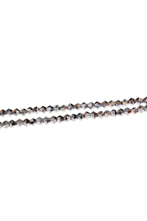 4 mm Gümüş Piramit Kristal Cam Boncuk 1 Dizi - (85 Adet)