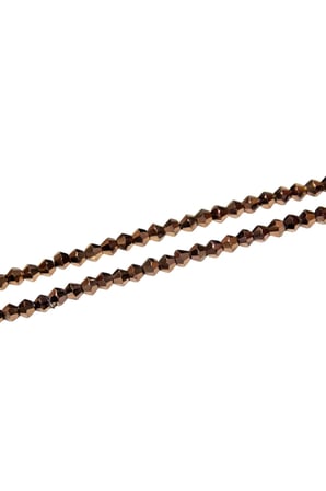 4 mm Koyu Bakır Piramit Kristal Cam Boncuk 1 Dizi - (85 Adet)