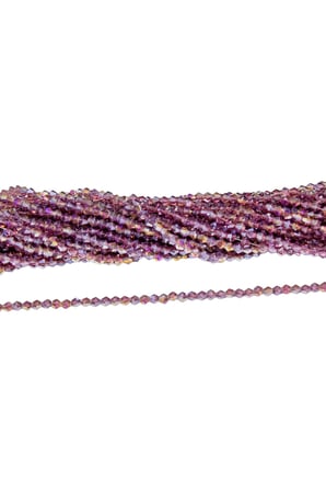 4 mm Açık Mürdüm Piramit Kristal Cam Boncuk 1 Dizi - (85 Adet)