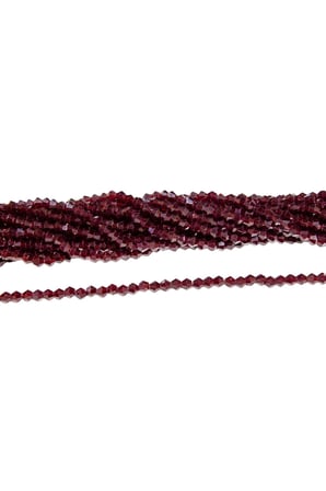 4 mm Koyu Bordo Piramit Kristal Cam Boncuk 1 Dizi - (85 Adet)