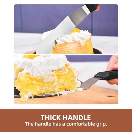 Premium Dekoratif Hazırlık Ev Pastacılığı Açılı Spatula Paslanmaz Çelik L Tipi Pastacı Spatulası
