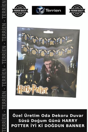 Özel Üretim Oda Dekoru Duvar Süsü Doğum Günü HARRY POTTER İYİ Kİ DOĞDUN BANNER