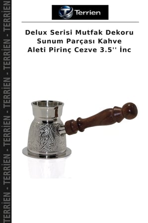 Delux Serisi Mutfak Dekoru Sunum Parçası Kahve Aleti Pirinç Cezve 3.5'' İnc