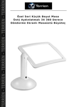 Özel Seri Küçük Boyut Masa Üstü Aydınlatmalı 3X 360 Derece Döndürme Ekranlı Masaüstü Büyüteç