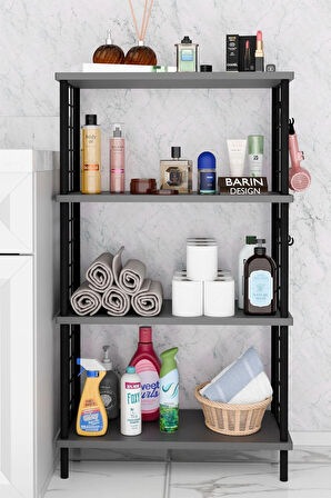  Çevir Kur Kolay Kurulum 4 Katlı Banyo Rafı | Metal Telli Çok Amaçlı Organizer Dolap Stand Raf