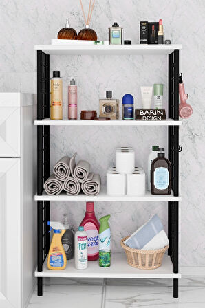  Çevir Kur Kolay Kurulum 4 Katlı Banyo Rafı | Metal Telli Çok Amaçlı Organizer Dolap Stand Raf