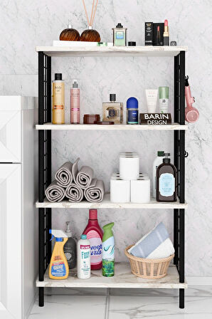  Çevir Kur Kolay Kurulum 4 Katlı Banyo Rafı | Metal Telli Çok Amaçlı Organizer Dolap Stand Raf