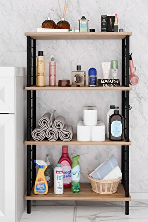  Çevir Kur Kolay Kurulum 4 Katlı Banyo Rafı | Metal Telli Çok Amaçlı Organizer Dolap Stand Raf