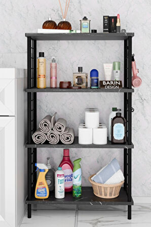 Çevir Kur Kolay Kurulum 4 Katlı Banyo Rafı | Metal Telli Çok Amaçlı Organizer Dolap Stand Raf