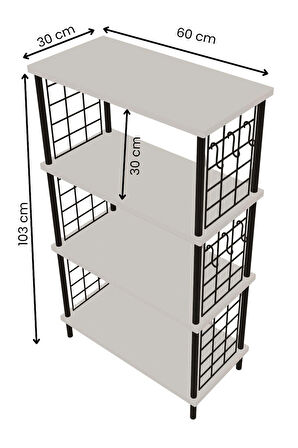  Çevir Kur Kolay Kurulum 4 Katlı Banyo Rafı | Metal Telli Çok Amaçlı Organizer Dolap Stand Raf