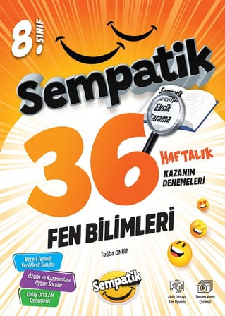 8.Sınıf Sempatik Türkçe-Matematik-Fen Bilimleri 36 Haftalık Kazanım Denemeleri + 3 Fragman Deneme