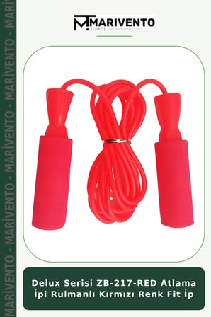 Delux Serisi ZB-217-RED Atlama İpi Rulmanlı Kırmızı Renk Fit İp