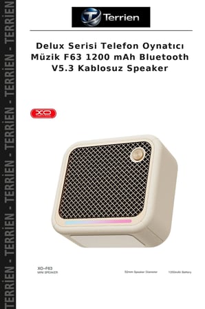 Delux Serisi Telefon Oynatıcı Müzik F63 1200 mAh Bluetooth V5.3 Kablosuz Speaker