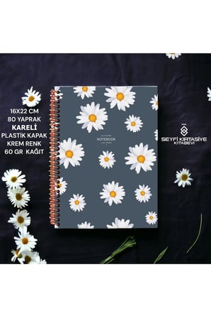 KARELİ 16x22 CM 80 YAPRAK PLASTİK KAPAK TELLİ DEFTER KREM RENK 60 GR HAFİF KAĞIT