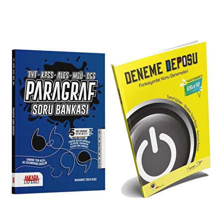 Deneme Deposu TYT Fonksiyonlar Konu Denemeleri ve AKM Paragraf Soru Bankası Seti 2 Kitap