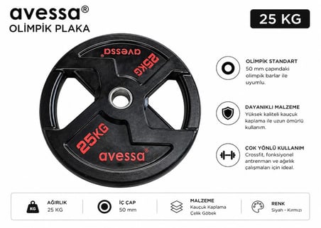 Özel Üretim Spor Ağırlık Gelişim OP-25 Olimpik Plaka 25 kg