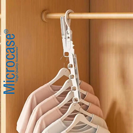 Microcase Sert ABS Plastik Katlanabilir 5 Kancalı Takı Eşya Çanta Şapka Kıyafet Askısı 1 Adet - AL4992 Gri