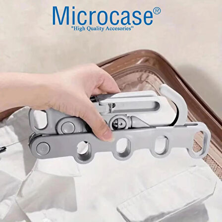 Microcase Sert ABS Plastik Katlanabilir 5 Kancalı Takı Eşya Çanta Şapka Kıyafet Askısı 1 Adet - AL4992 Gri