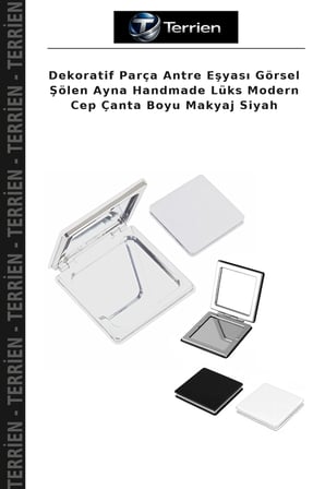 Dekoratif Parça Antre Eşyası Görsel Şölen Ayna Handmade Lüks Modern Cep Çanta Boyu Makyaj Siyah
