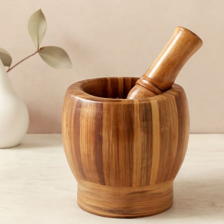 Ahşap Bambu Havan (Sarımsak Dövecek) 8 cm