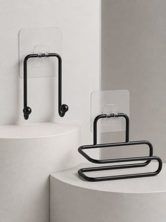 Banyo Ve Mutfak İçin Yapışkanlı Havlu Askılığı Ve Rulo Kağıt Tutucu Set
