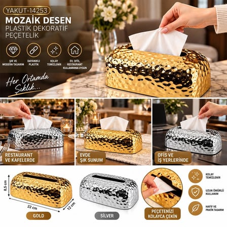 Oval Plastik Dekoratif Peçetelik