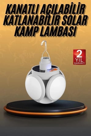 5 Kanatli Bahce Aydinlatma Led Askili Solar Gunes Enerji Usb Sarjli
