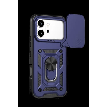 Huawei Honor 600 Pars Lens Yüzüklü Silikon - Lacivert
