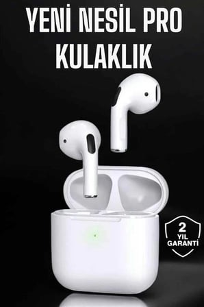 Beyaz Yeni Nesil Pro Bluetooth Kulaklık Yüksek Ses Kaliteli Anc Özelliği