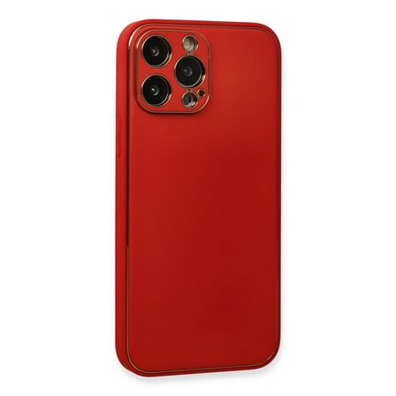 Apple İphone 13 Pro Kılıf Coco Deri Silikon Kapak - Kırmızı