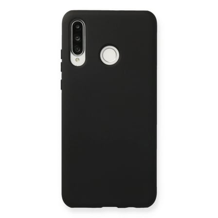 Huawei P30 Lite Kılıf Nano İçi Kadife Silikon - Siyah