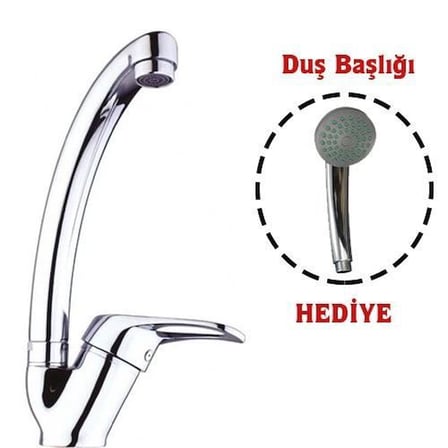 Mix Kuğu Mutfak Evye Batarya + Duş Başlığı Hediyeli