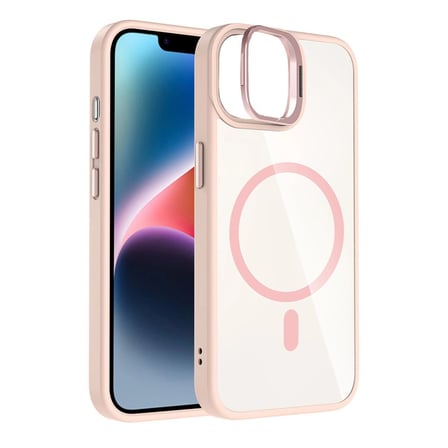 Joko Apple Uyumlu İphone 11 Remim Lensli Magsafe Standlı Kapak - Pembe