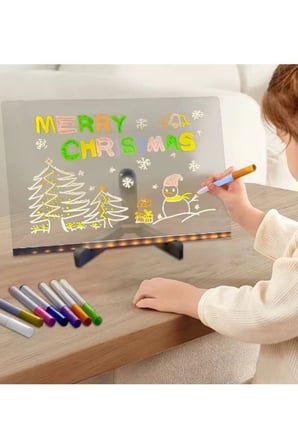 12 Inc Led Işıklı Çizim Yazı Tahtası Ayarlanabilir Stant Ve Kalemleri İle
