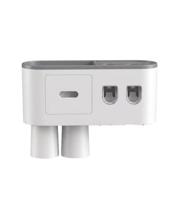 Çift Dispenserli Diş Macunu Sıkacağı 6 Fırçalık Bardaklı Banyo Organizer
