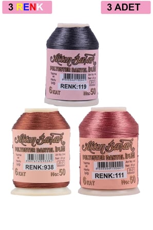 Royaleks Altınbaşak Nakış İpliği 3'lü Set 20 gr 6 Kat %100 Polyester
