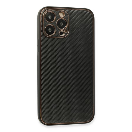 Apple İphone 13 Pro Max Kılıf Coco Karbon Silikon - Siyah