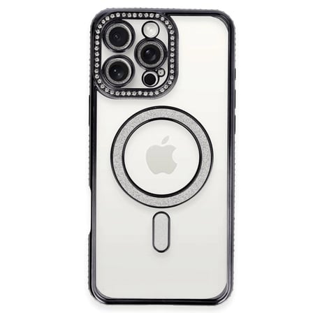 Apple İphone 16 Pro Max Kılıf Joke Simli Magneticsafe Kılıf - Gri
