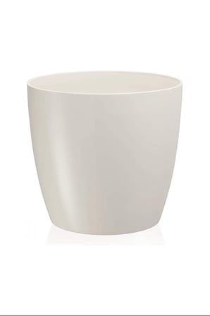 Royaleks YK02 Saksı Beyaz Plastik Yuvarlak Modern Tasarım