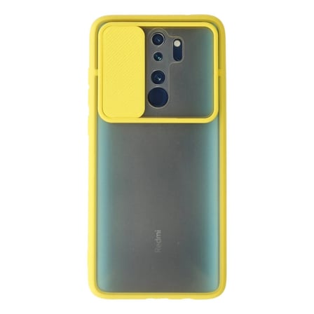 Xiaomi Uyumlu Redmi Note 8 Pro Kılıf Palm Buzlu Kamera Sürgülü Silikon - Sarı