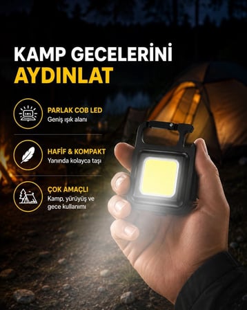 Usb Type-c Şarjlı Mini Fener – Manyetik, Katlanabilir Ve Şişe Açacaklı Tasarım Yeni Nesil